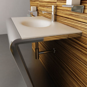 Single vanity top / Corian / for home use