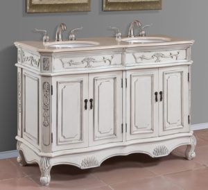 inspiration-bathroom-vintage-style-white-wooden-carving-60-inch-double-sink-vanity-added-chrome-faucet-as-well-as-wall-mount-2-mirror-frames-in-traditional-bathroom-decors-tips-voguish-60-inch-double